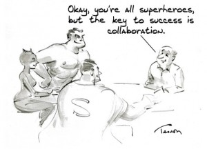 collaboration cartoon