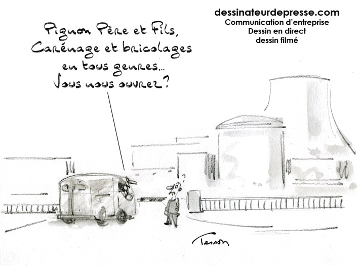 Dessin en direct à Gravelines pour EDF