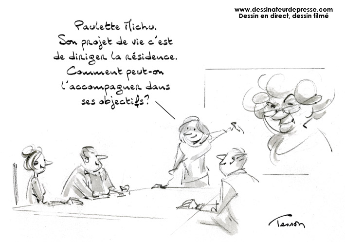 Dessin en direct pour la Fondation Partage et Vie