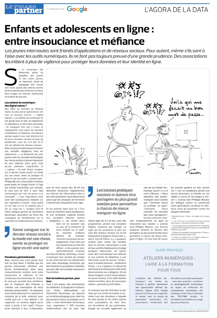 Dessin dans le Figaro, en partenariat avec Google.