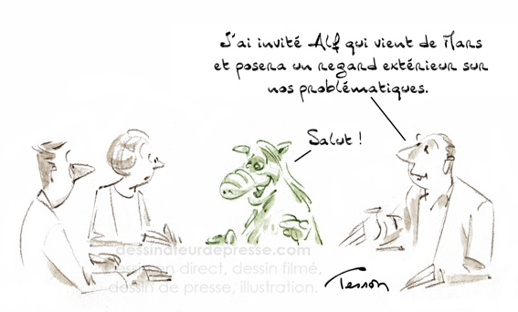 Réunion dessin humoristique, humour.