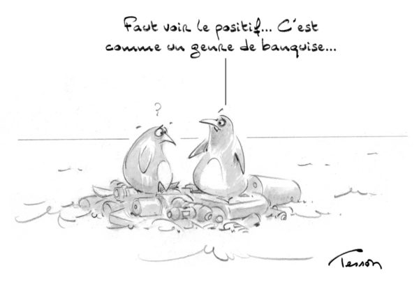 Pollution plastique dessin de presse