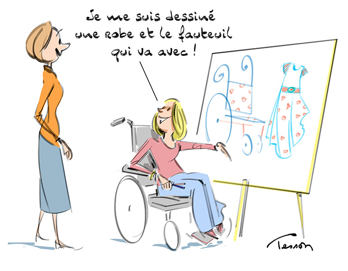 dessin humour handicap vêtement