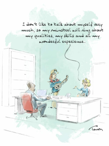 Entretien d'embauche, DRH dessin humoristique