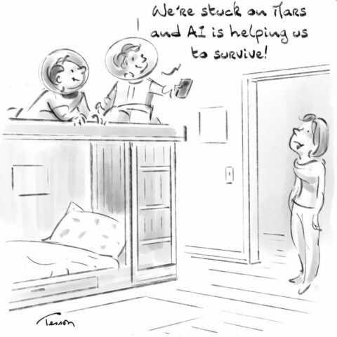 Artificial intelligence cartoon