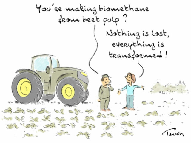 Biomethane editorial cartoon humour