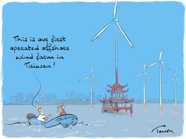 windfarm offshore editorial cartoon