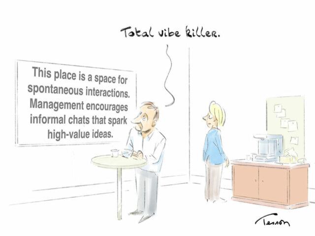 conviviality editorial cartoon management