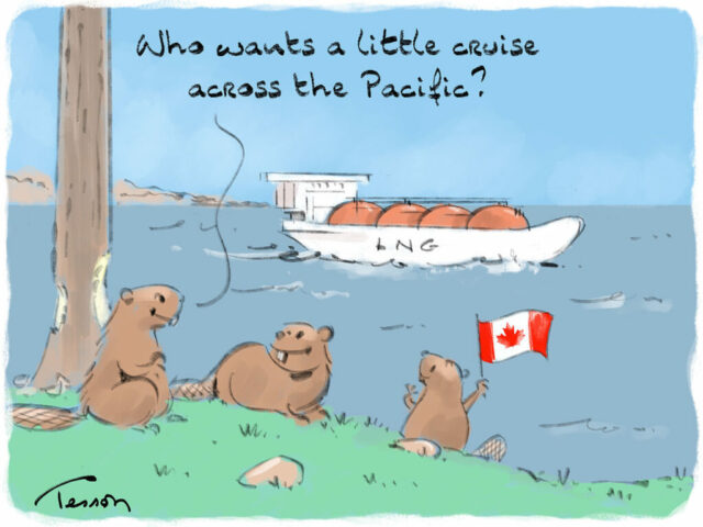 Gaz naturel liquéfié dessin de presse, dessin humoristique