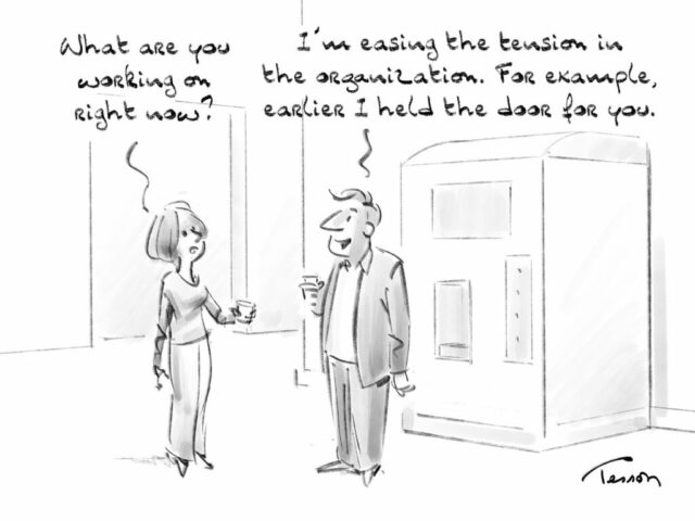 organisation management editorial cartoon