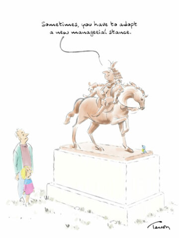 Management editorial. cartoon