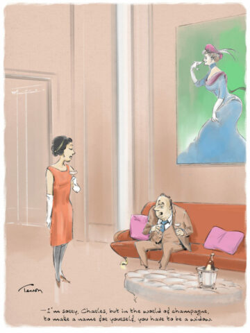Champagne editorial cartoon