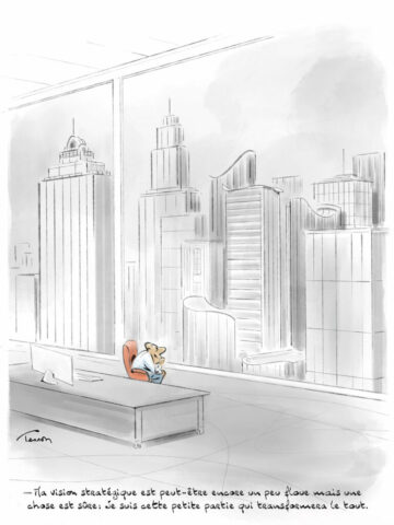 Transformaton stratégie dessin humoristique