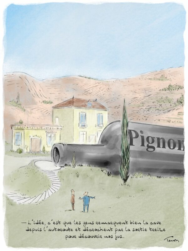 Vin, vigneron dessin humoristique